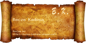 Becze Kadosa névjegykártya